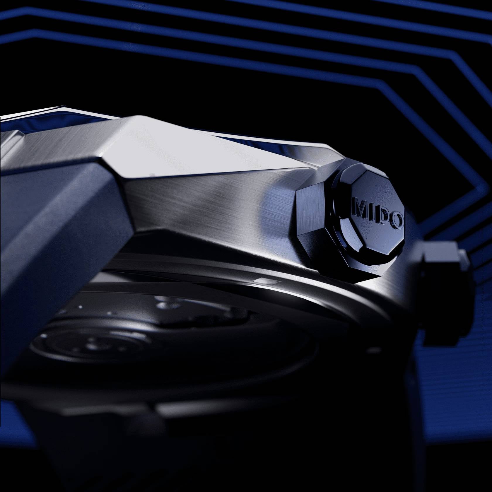 Orologio Uomo Mido Automatico Multifort 8 Due Corone Gomma Blu M0475071704100