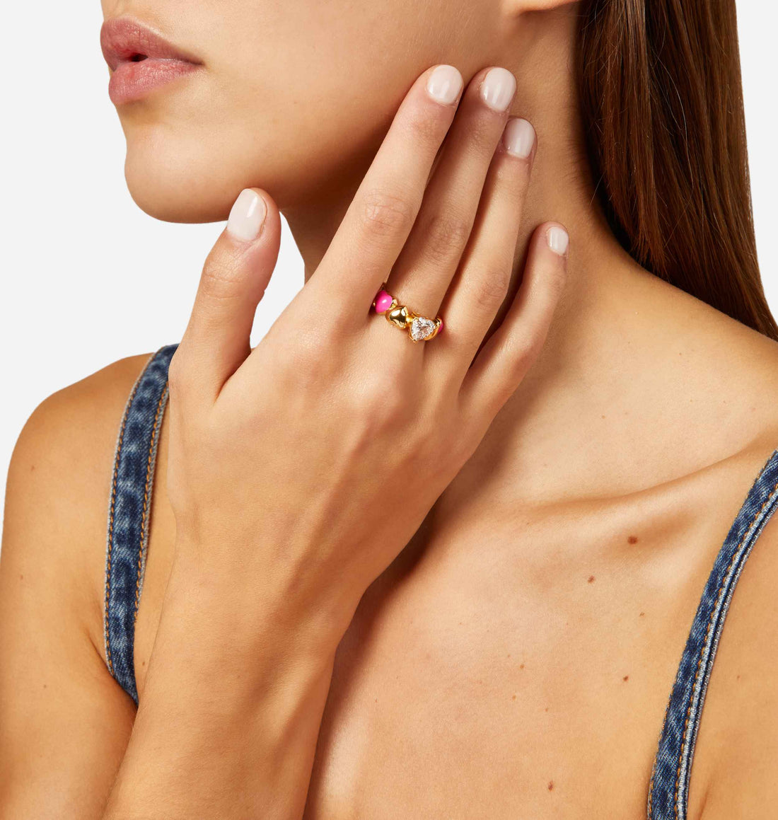 Anello Donna Chiara Ferragni Acciaio Dorato Cuoricino Smalto Rosa J19AWD09014