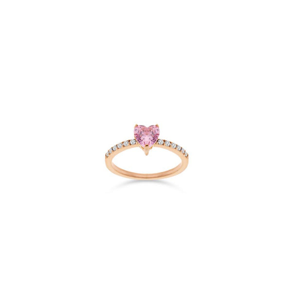 Anello Donna Liu Jo Acciaio Rosè Solitario Zircone Rosa Cuore LJ2439M16