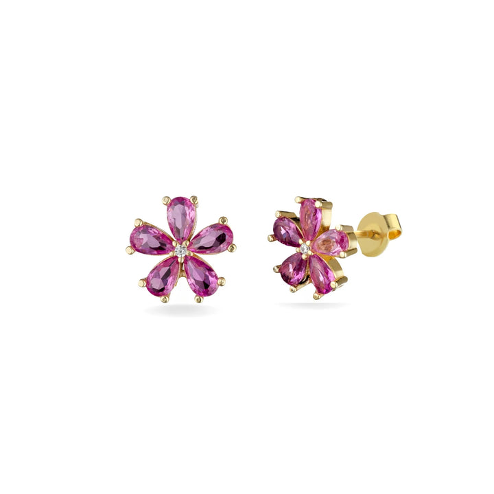 Orecchini Donna Laura P. Argento Dorato 925 Zirconi Bianchi Fucsia OR0214GF