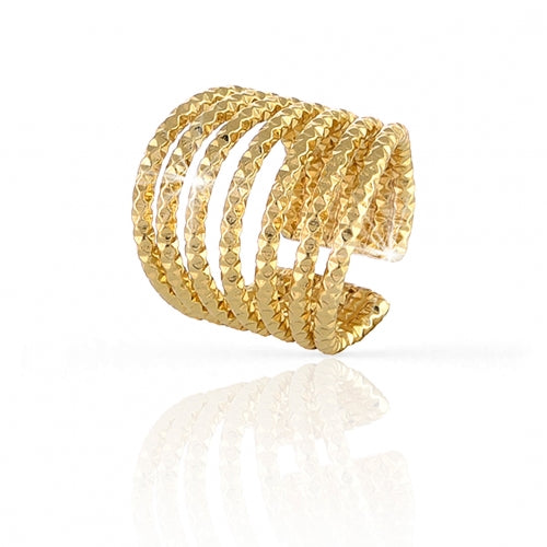 Anello Donna Unoaerre Regolabile Multifilo Bronzo Lucido Fascia Dorata 466544