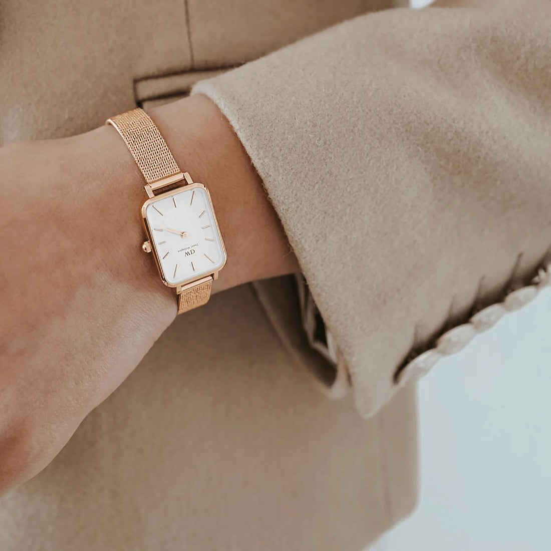 Orologio Donna Daniel Wellington Quadro Cassa 20 x 26 mm Acciaio Rosè DW00100431