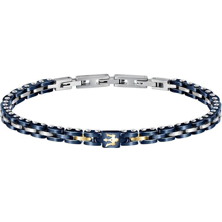 Bracciale Uomo Acciaio Maserati Ceramica blu ed inserti in oro JM420ATI01