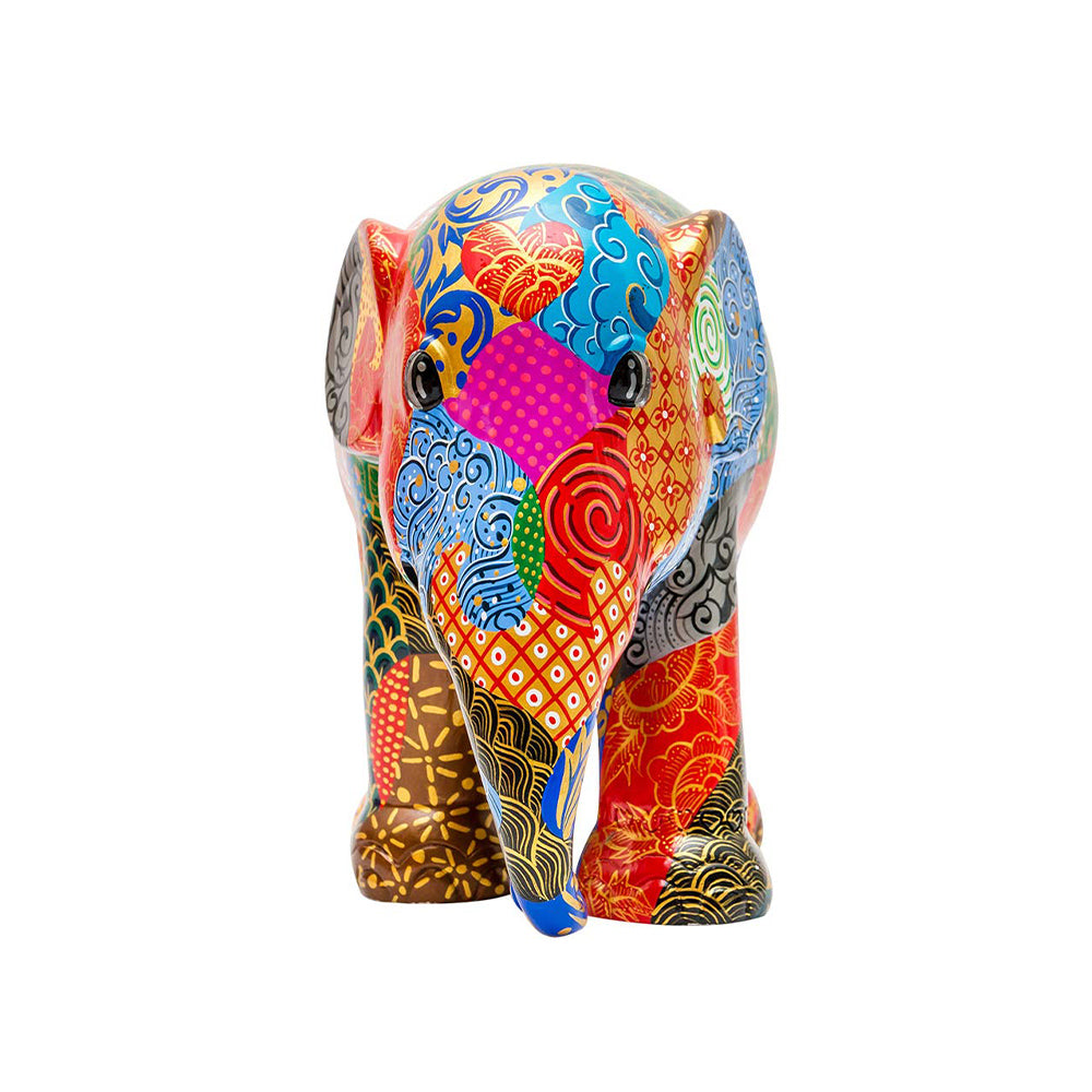 Scultura Elefante Onlylux Patternista 30cm Resina Dipinto A Mano 8858831247062