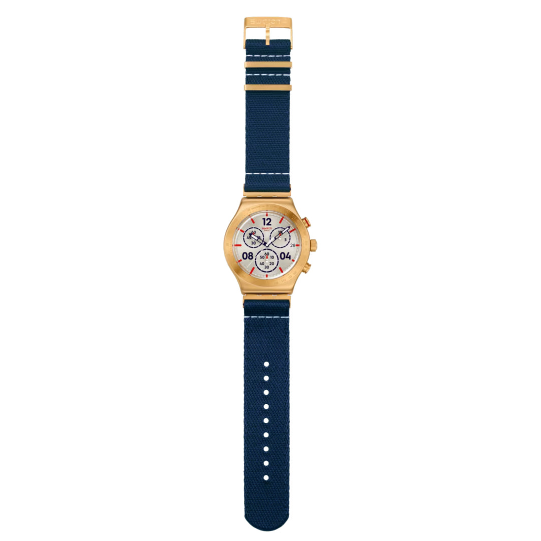 Orologio Unisex Swatch CAPTAIN'S DREAM Oro Cronografo YVG419