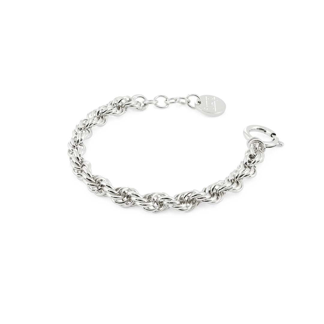 Bracciale Donna Unoaerre Bronzo Argentato Maglia Fune Intrecciata 490912