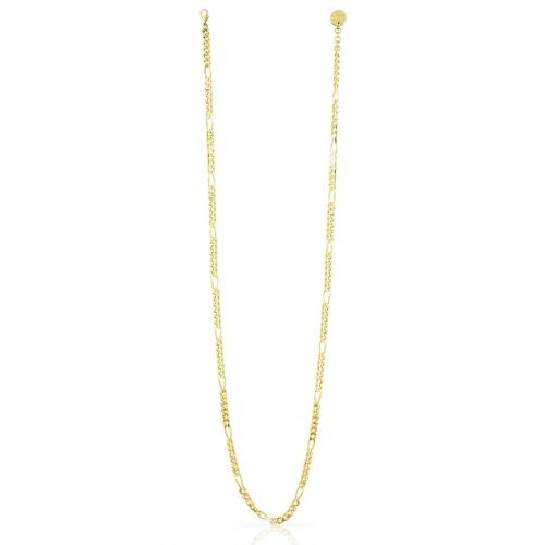 Collana Donna Unoaerre Bronzo Lucido Dorato Catena Groumette Stretta Lunga 490934