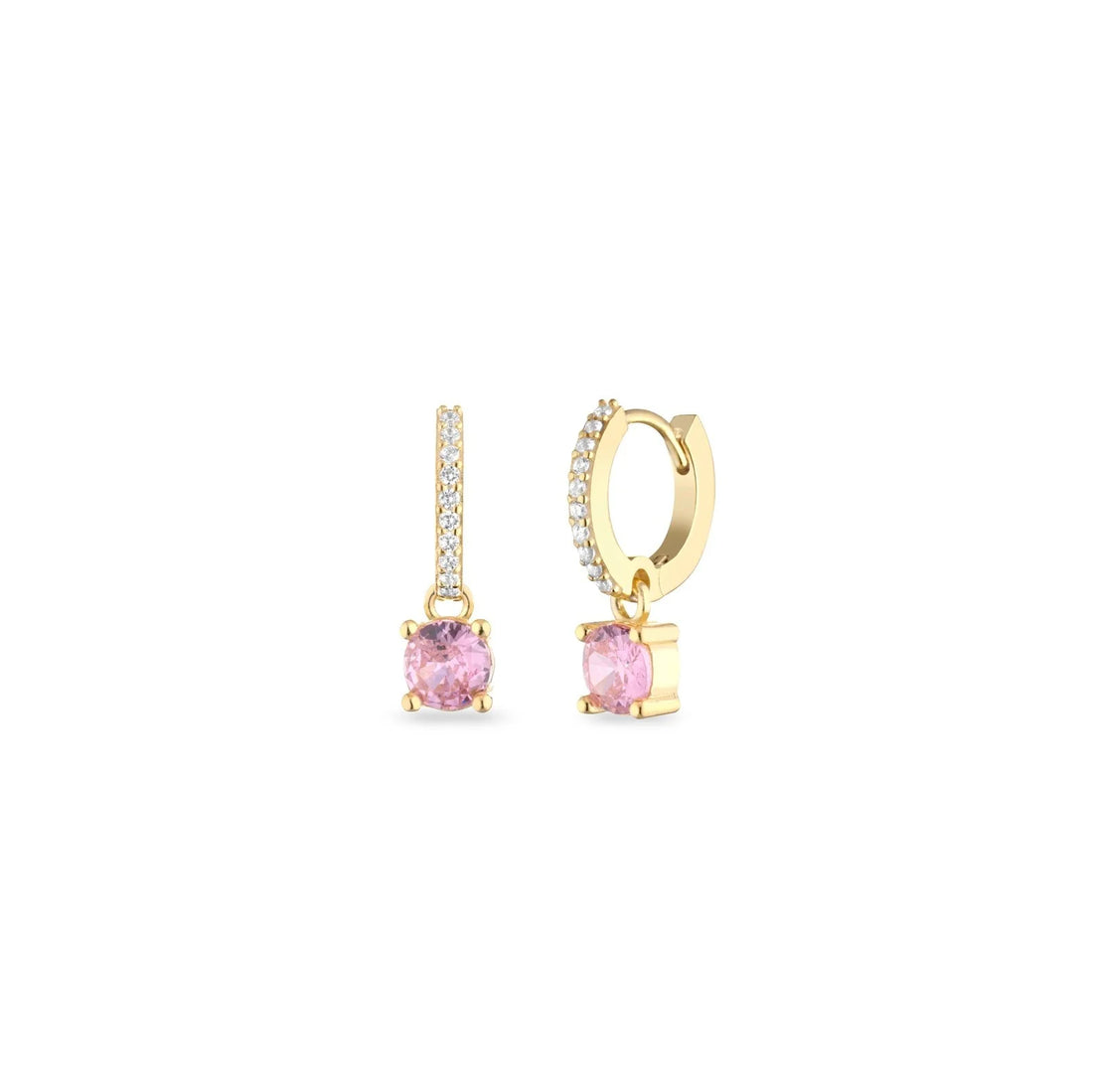 Orecchini Donna Laura P. Argento Dorato 925 Zirconi Rosa Bianchi OR0234GRS