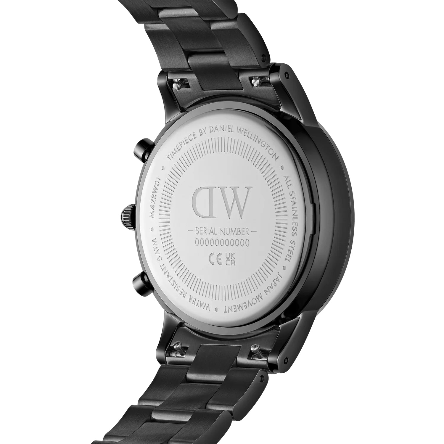 Orologio Uomo Daniel Wellington Cronografo Quarzo Acciaio Nero PVD 42 mm DW00100642