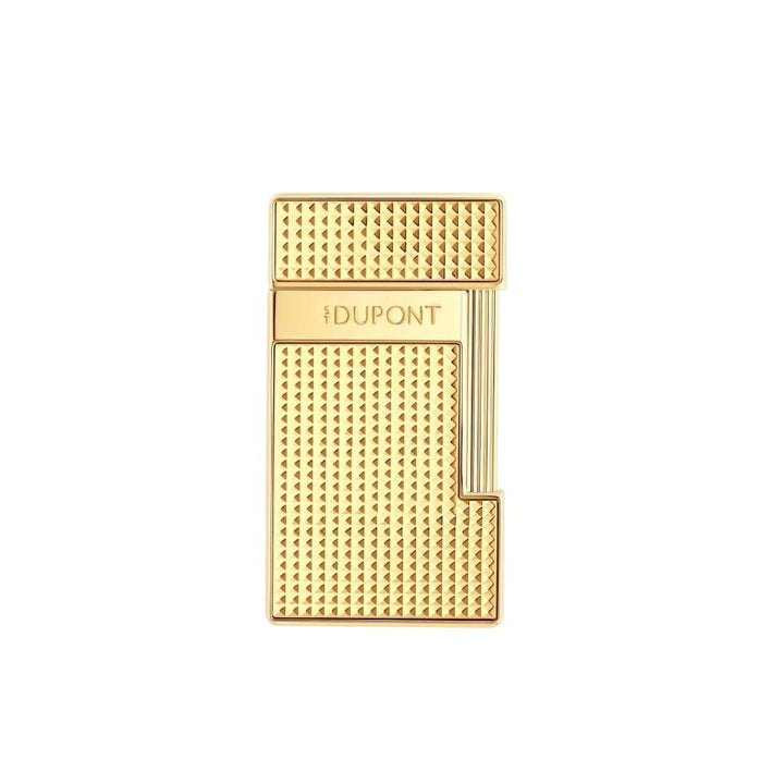 Accendino Uomo Dupont Slimmy Acciaio Dorato Testa Di Diamante 028119