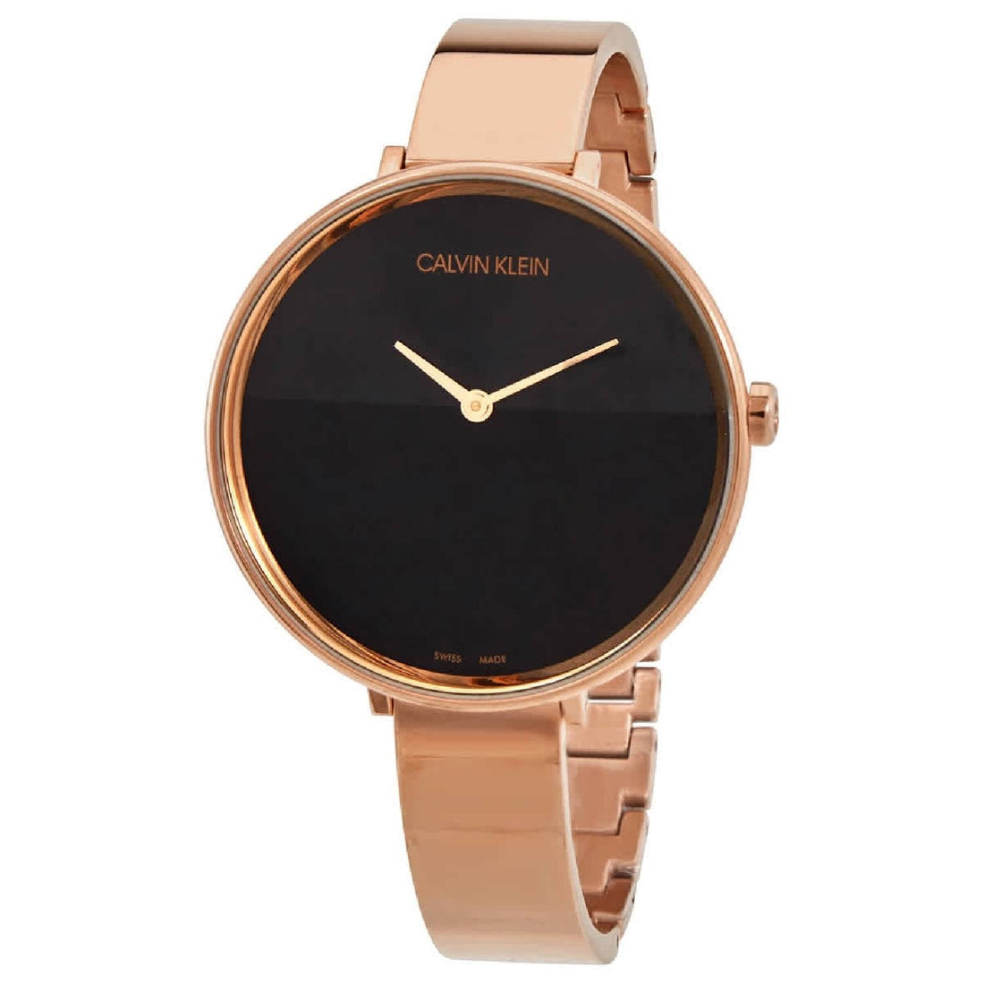 Orologio Donna Acciaio Calvin Klein Quarzo Solo Tempo Rosè Nero Lucido K7A23641