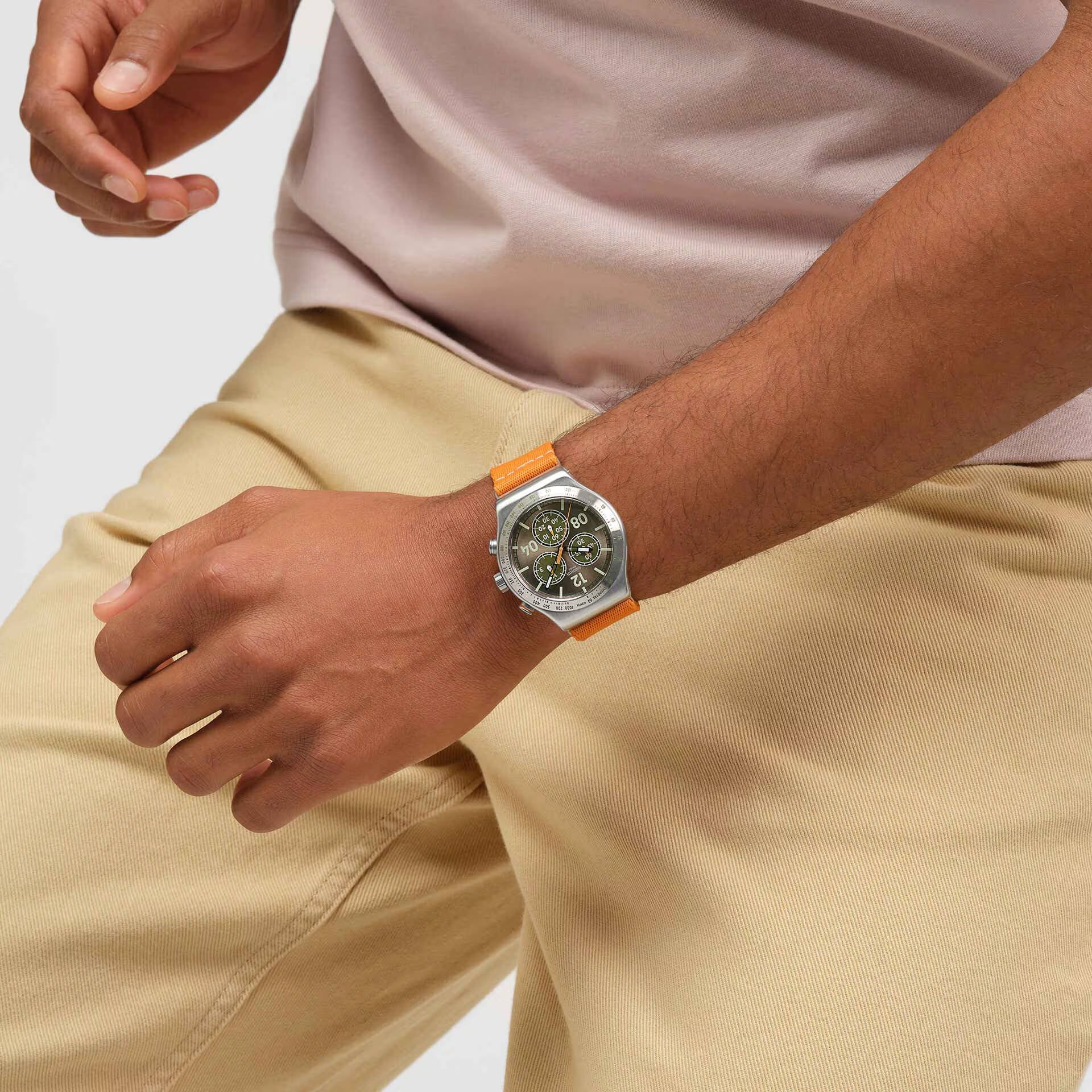 Orologio Unisex Swatch VACATION TIME Arancione Cronografo YVS101