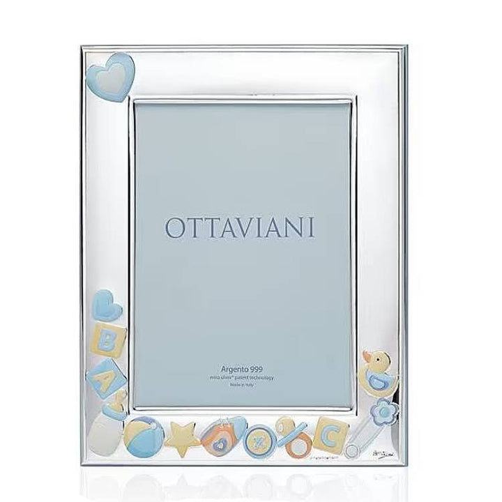Portafoto Ottaviani Argento 999 Nascita Bimbo Paperella 13x18 7007AC