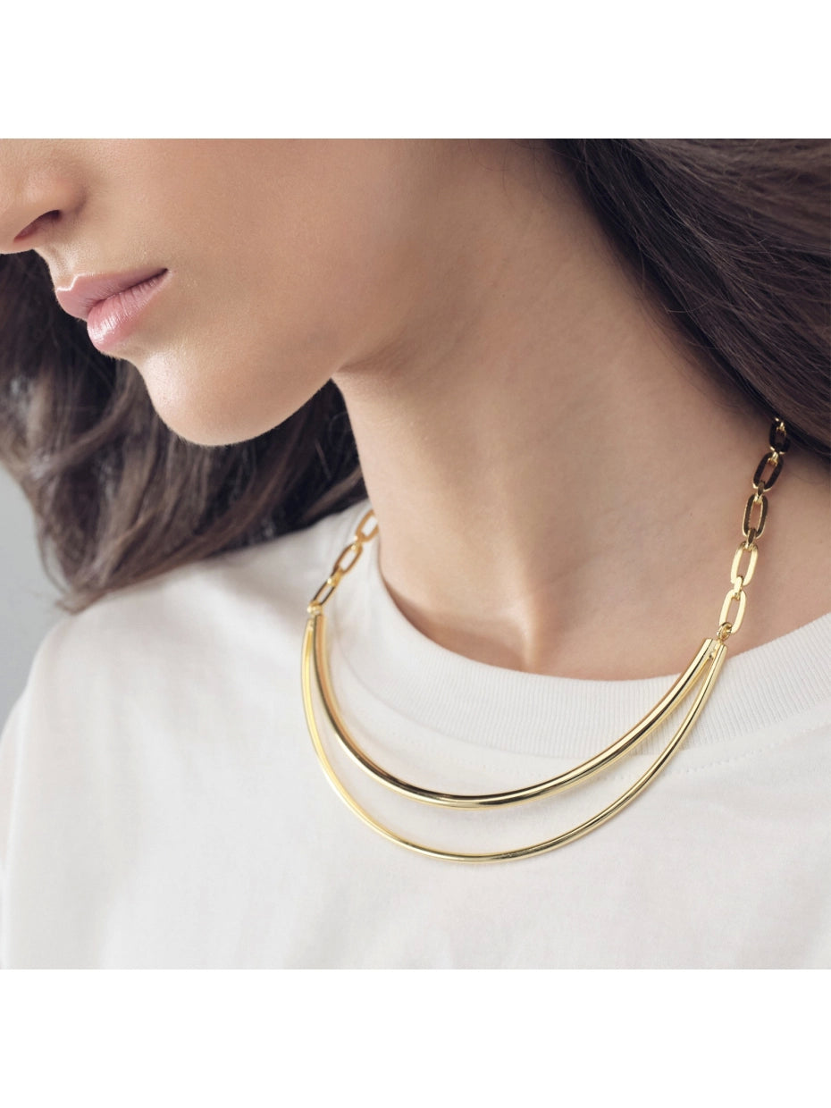 Collana Donna Unoaerre Semirigida Bronzo Dorato Catena 566175