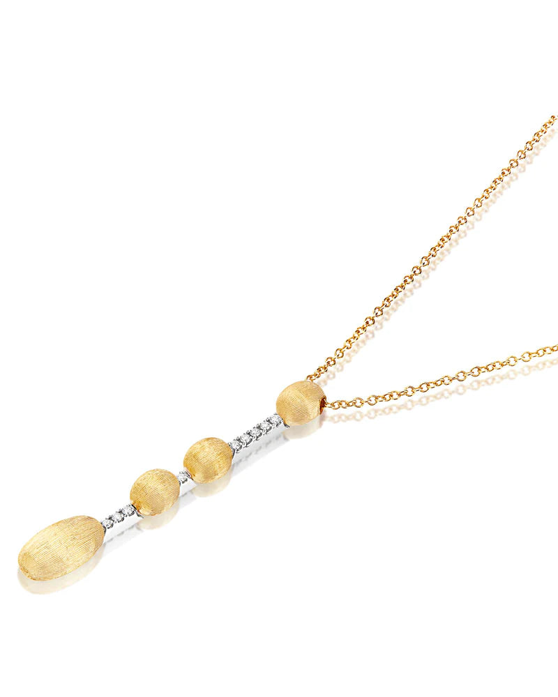 Collana Donna Nanis Oro Giallo 18 KT Pendente Diamanti Boules Satinata CS3-589-GB-IN