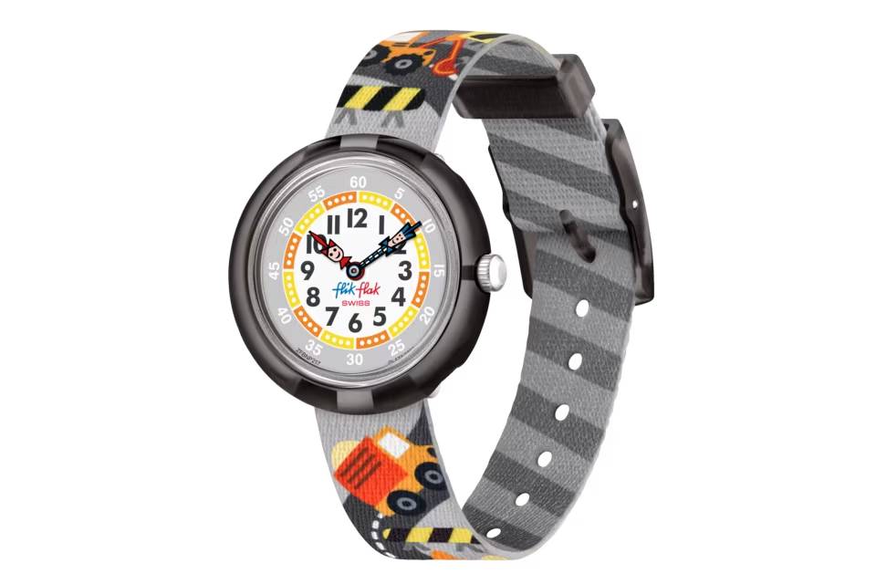 Orologio Bambino Swatch Flik Flak Build It Up Quarzo Grigio Multicolore ZFBNP217