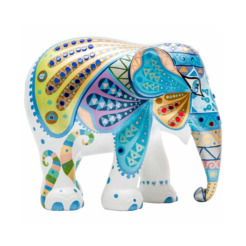 Scultura Elefante Onlylux Mosaic Wings 15 cm Resina Dipinto A Mano 8858831245242