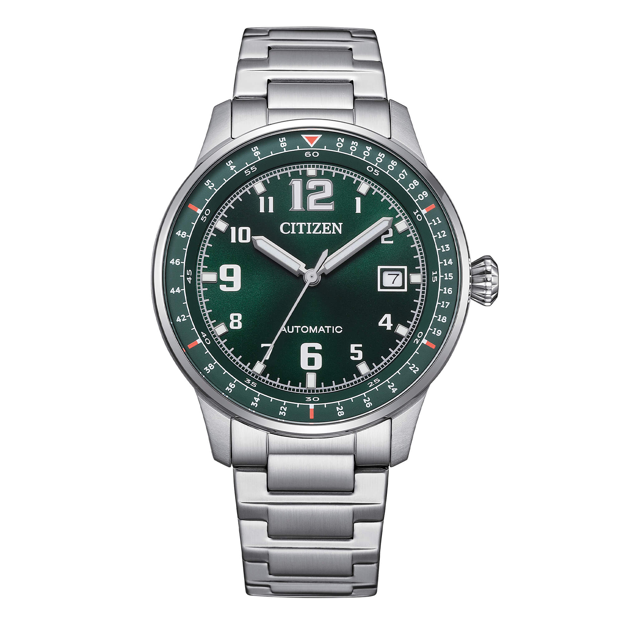 Orologio Uomo Citizen Automatico Verde Pilot Acciaio Data NJ0190-51X