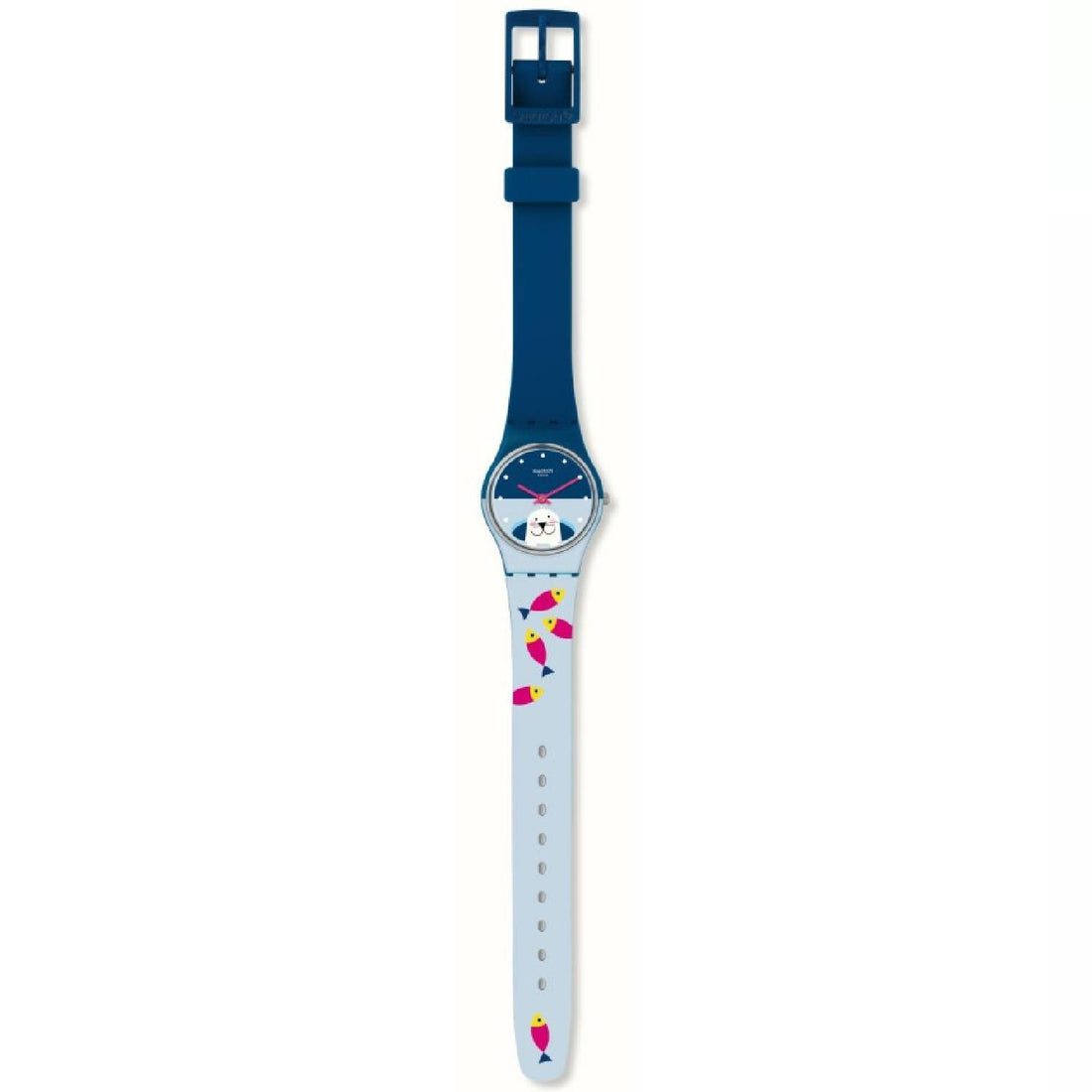 Orologio Donna Bambino Gomma Silicone Swatch Quarzo Solo Tempo Blu Azzurro LN152