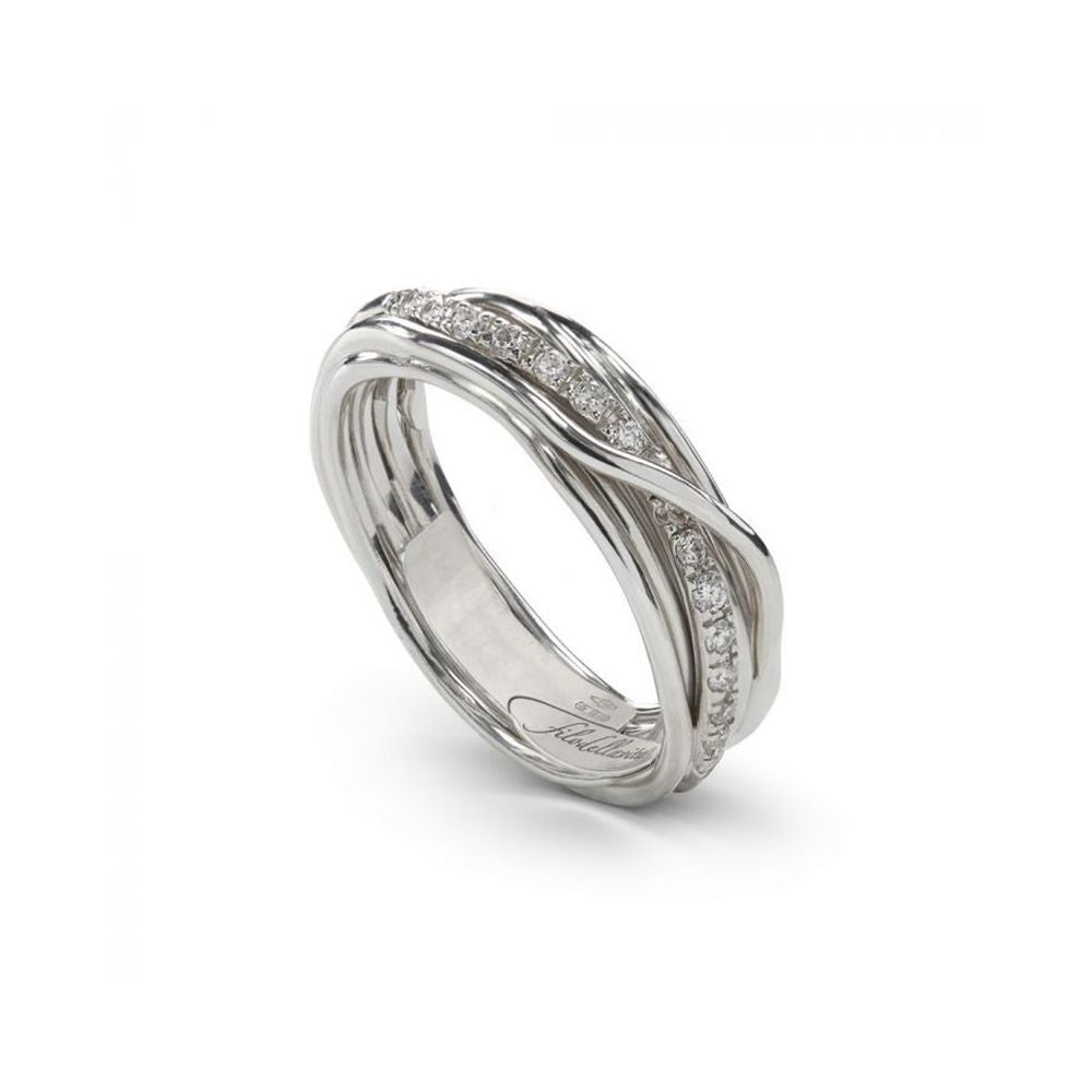Anello Donna Filodellavita Rubinia 7 Fili Argento 925 Diamanti Bianchi mis 12 AN7ABT