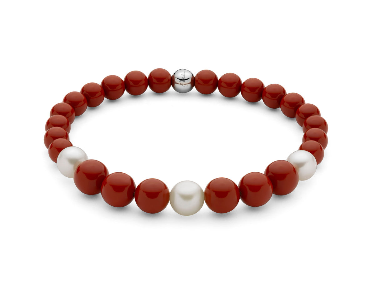 Bracciale Donna Miluna Terra Mare Agglomerato Corallo Rosso e Perle PBR3663