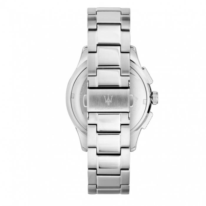 Orologio Uomo Maserati Sorpasso Acciaio Satinato Quarzo Bianco Crono Data R8873624013
