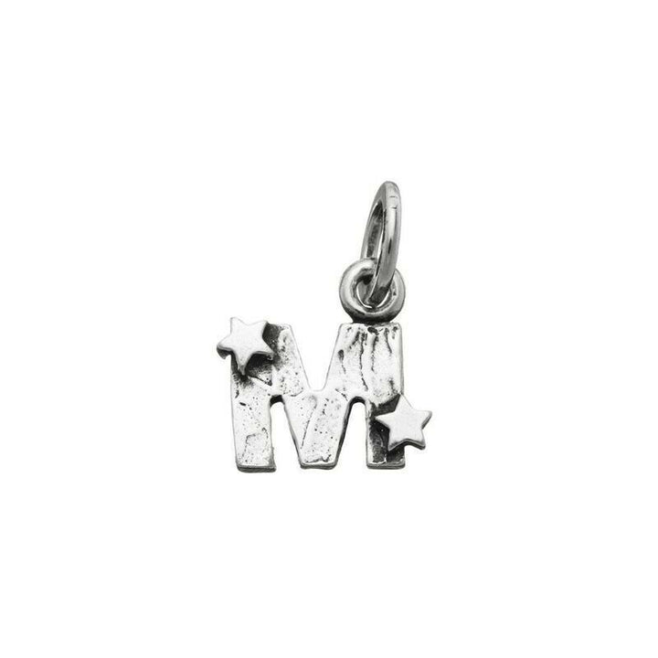 Charm Donna Giovanni Raspini Argento 925 Iniziale M Con Due Stelle Fatto A Mano 06657
