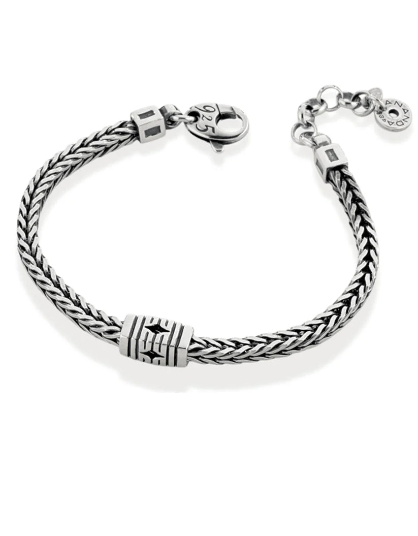 Bracciale Uomo Ananda 925 Argento Maglia Spigata  A-BR607N