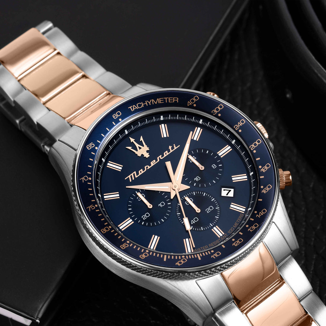 Orologio Uomo Maserati Acciaio Bicolore Quarzo Cronografo Data Blu R8873640022