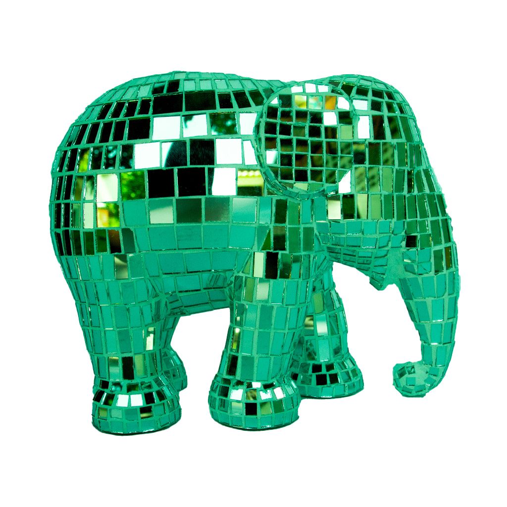 Scultura Elefante Onlylux Disco Lavorazione Stroboscopica Verde 15cm 8858831264281