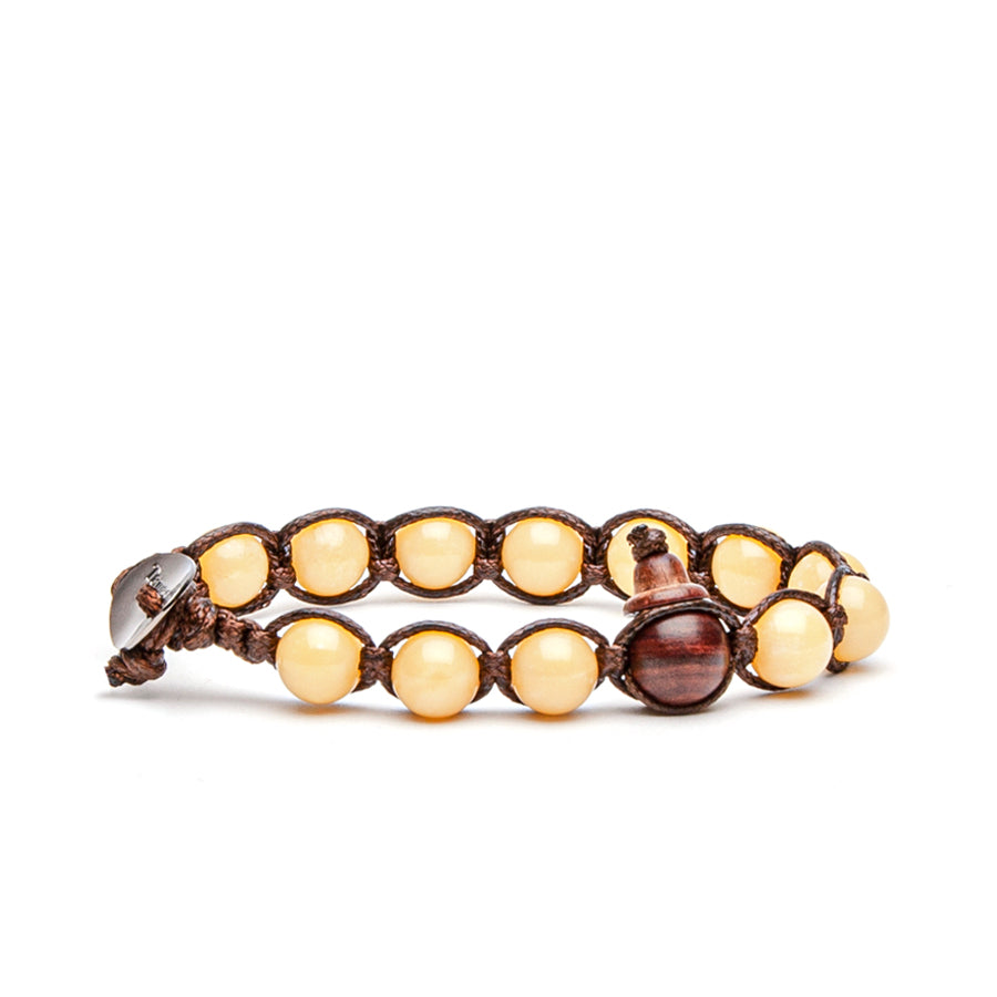 Bracciale Unisex Tamashii Giada Wax Gialla Biglie Porta Fortuna BHS900-252