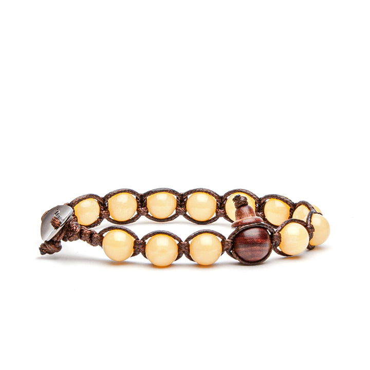 Bracciale Unisex Tamashii Giada Wax Gialla Biglie Porta Fortuna BHS900-252