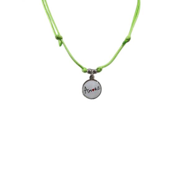 Collana Donna Re Mida Cordino Pendente Argento AMORE