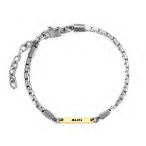 Bracciale Uomo 4US Cesare Paciotti Acciaio Targhetta Oro PVD 4UBR7981