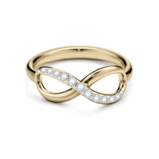 Anello Donna Liu Jo Acciaio dorato infinity Con Zirconi bianchi  LJ2520M14