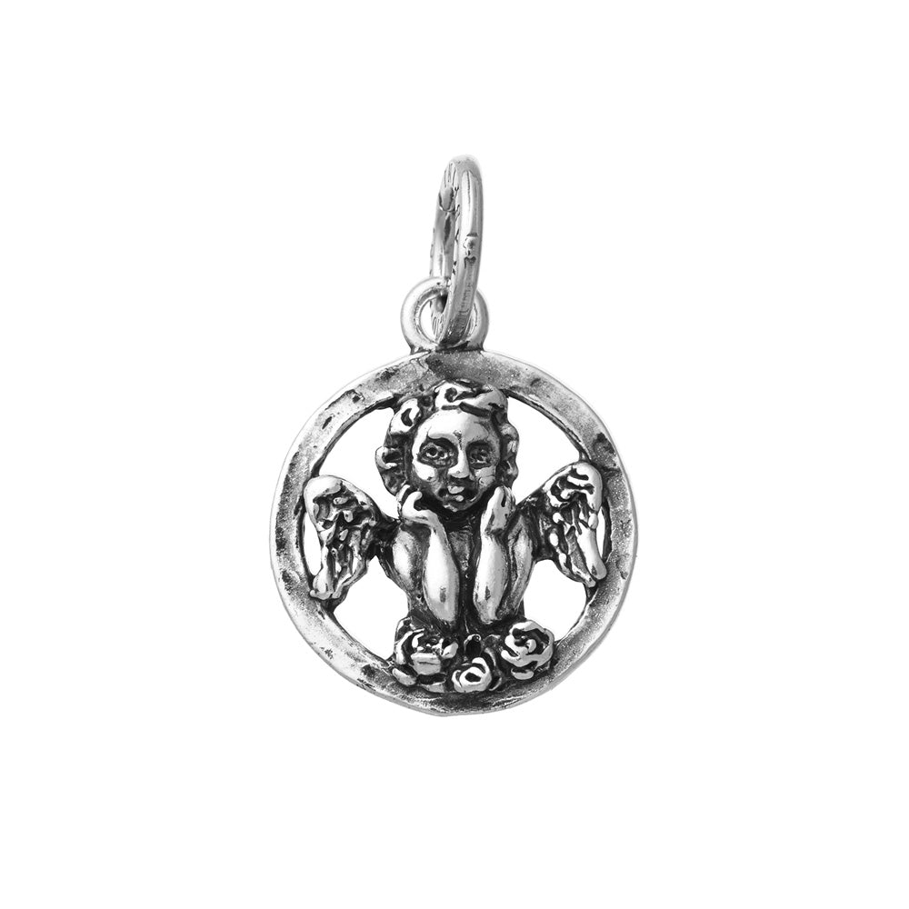 Charm Donna Giovanni Raspini Argento 925 Angelo Realizzato A Mano 11085