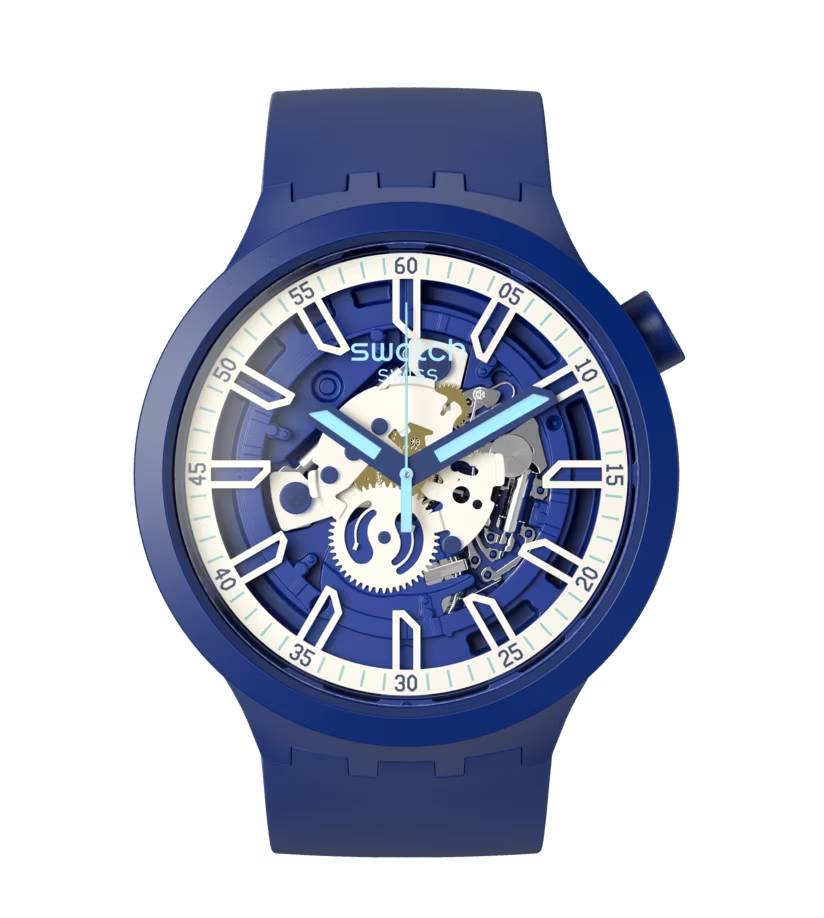 Orologio Uomo Swatch Big Bold Al Quarzo Blu SB01N102