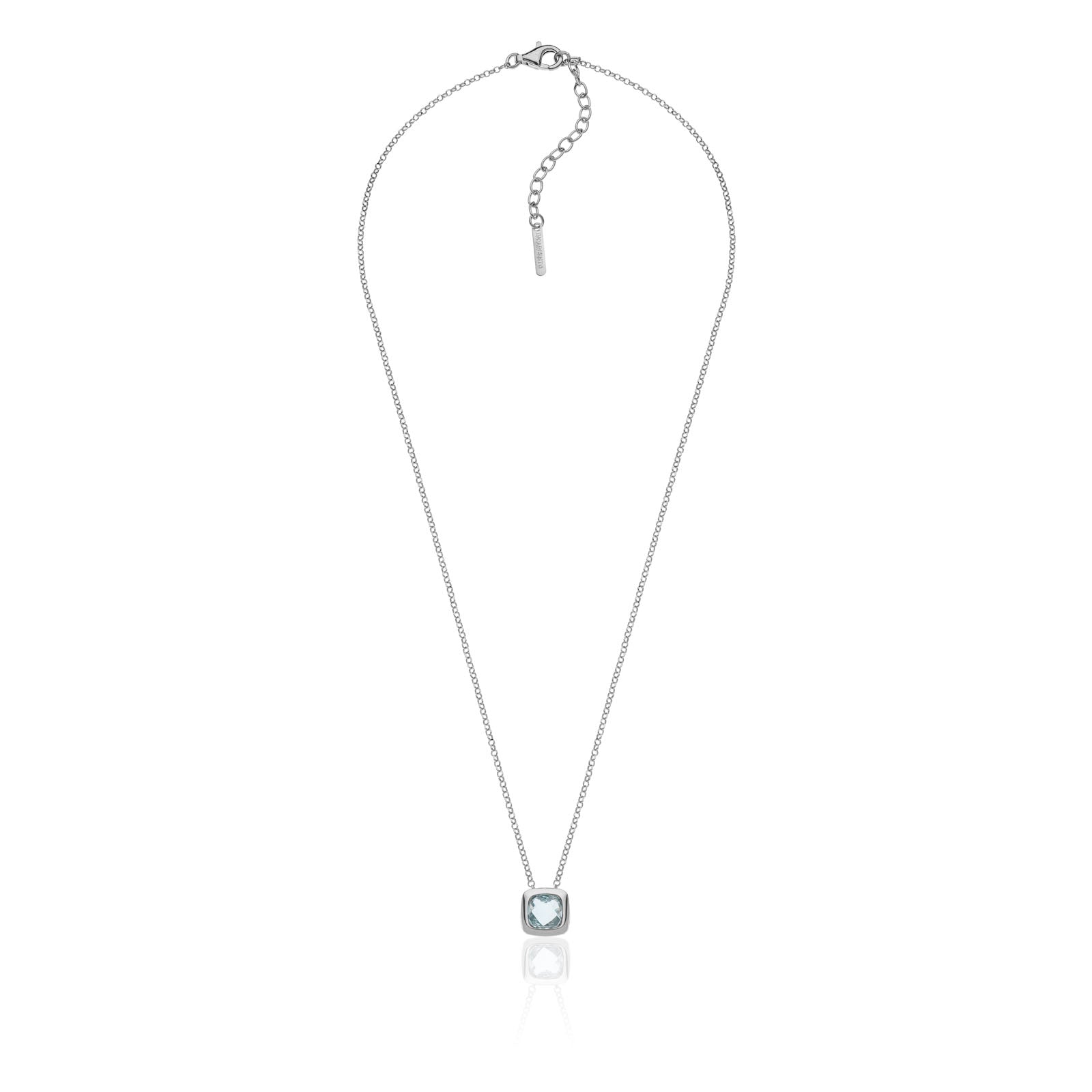 Collana Donna Unoaerre Girocollo Argento Bianco 925 Cristallo Azzurro 6155