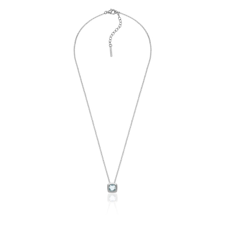 Collana Donna Unoaerre Girocollo Argento Bianco 925 Cristallo Azzurro 6155