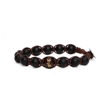 Bracciale Unisex Tamashii Onice Nero Satinato Elemento Acqua BHS906-64
