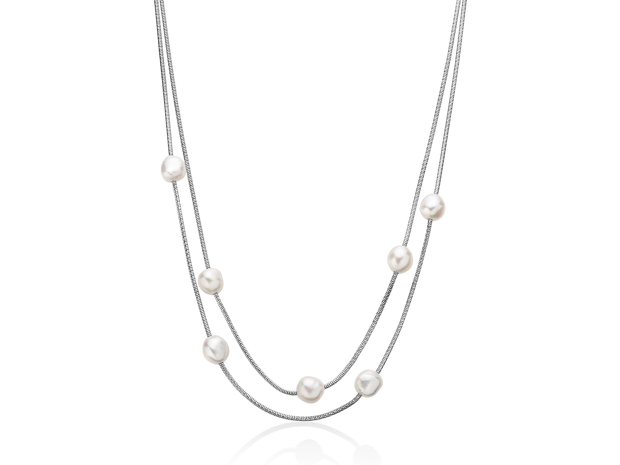Collana Donna Argento Miluna Multifilo Miss Italia Perle Bianche PCL5831
