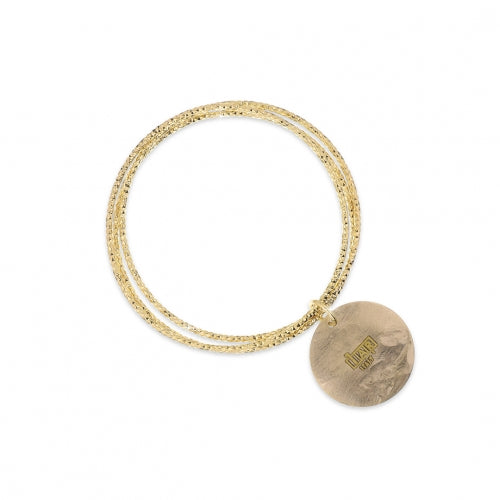 Bracciale Donna Unoaerre Bronzo Dorato Rigido Con Disco 401021