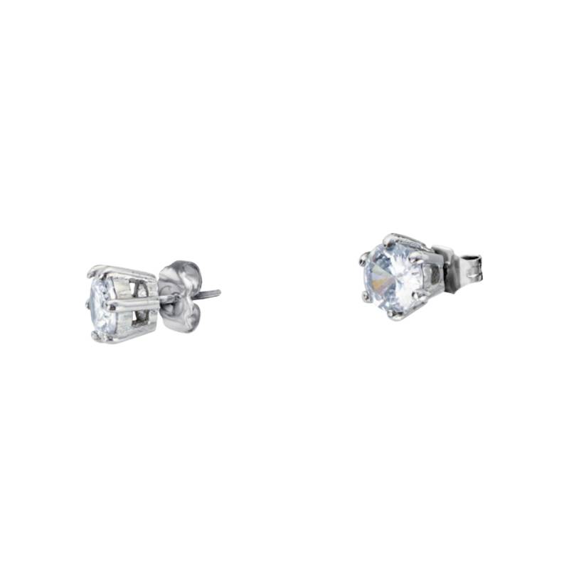 Orecchini Donna Liu Jo Acciaio Lucido Punto Luce Zirconi Bianchi LJ2143
