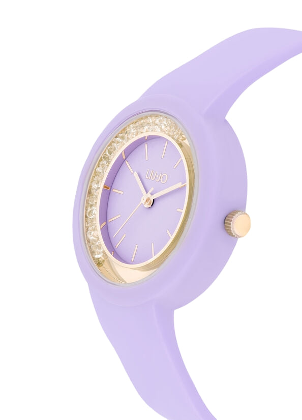 Orologio Donna Bambina Liu Jo Quarzo Solo Tempo Dorato Dancing Gomma Glicine TLJ2204