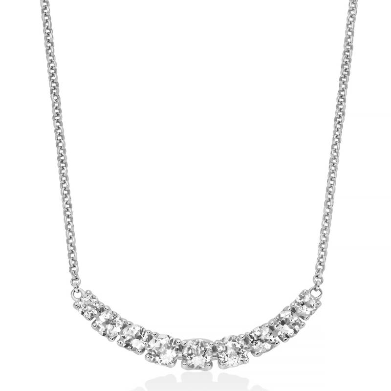 Collana Donna Miluna Argento 925 Giochi Di Luce Topazi Bianchi CLD5511