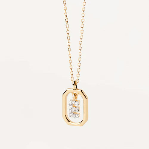 Collana Donna PDPaola Argento 925 Dorato Mini Iniziale E Zirconi CO01-516-U