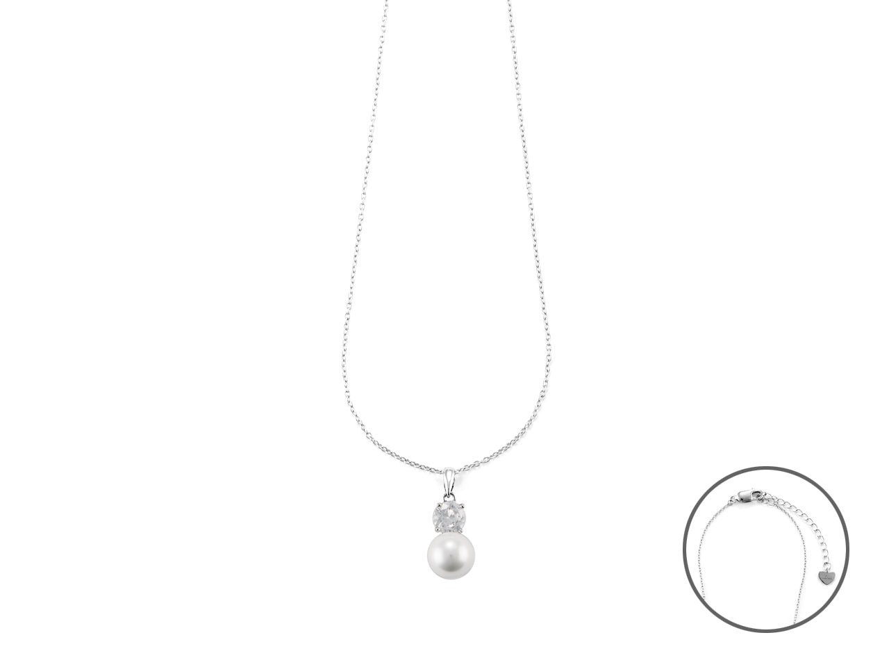 Collana Donna 4US Cesare Paciotti Argento Punto Luce Perla Zirconi 4UCL6109W