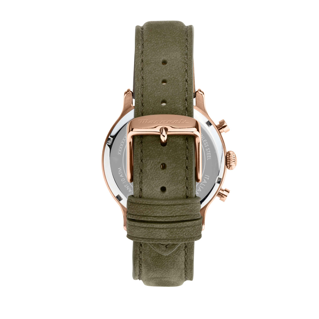 Orologio Uomo Maserati Quarzo Cronografo Acciaio Rosè Pelle Verde R8871633007