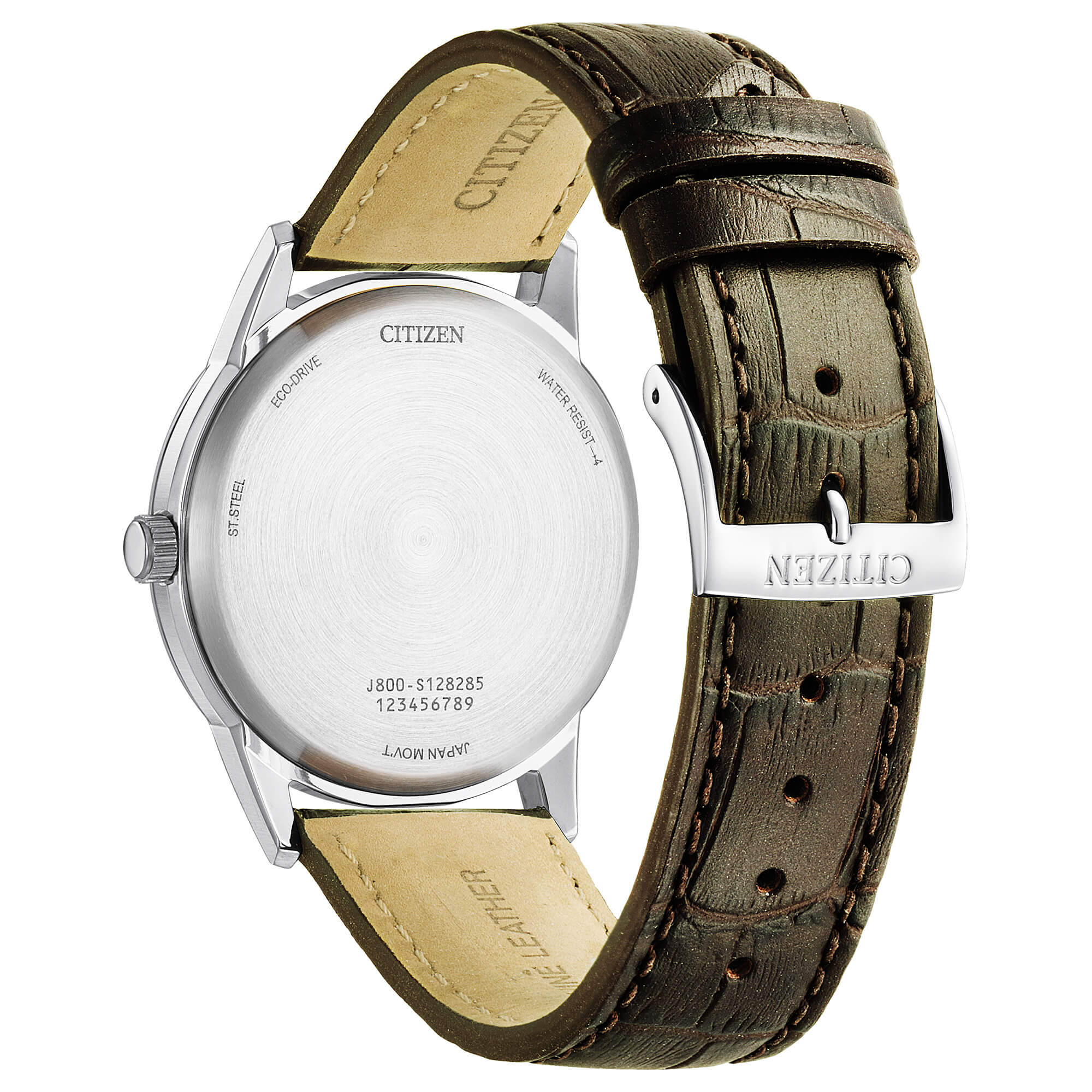 Orologio Uomo Citizen Classic Eco Drive Doppia Data Acciaio Pelle AW0100-19A