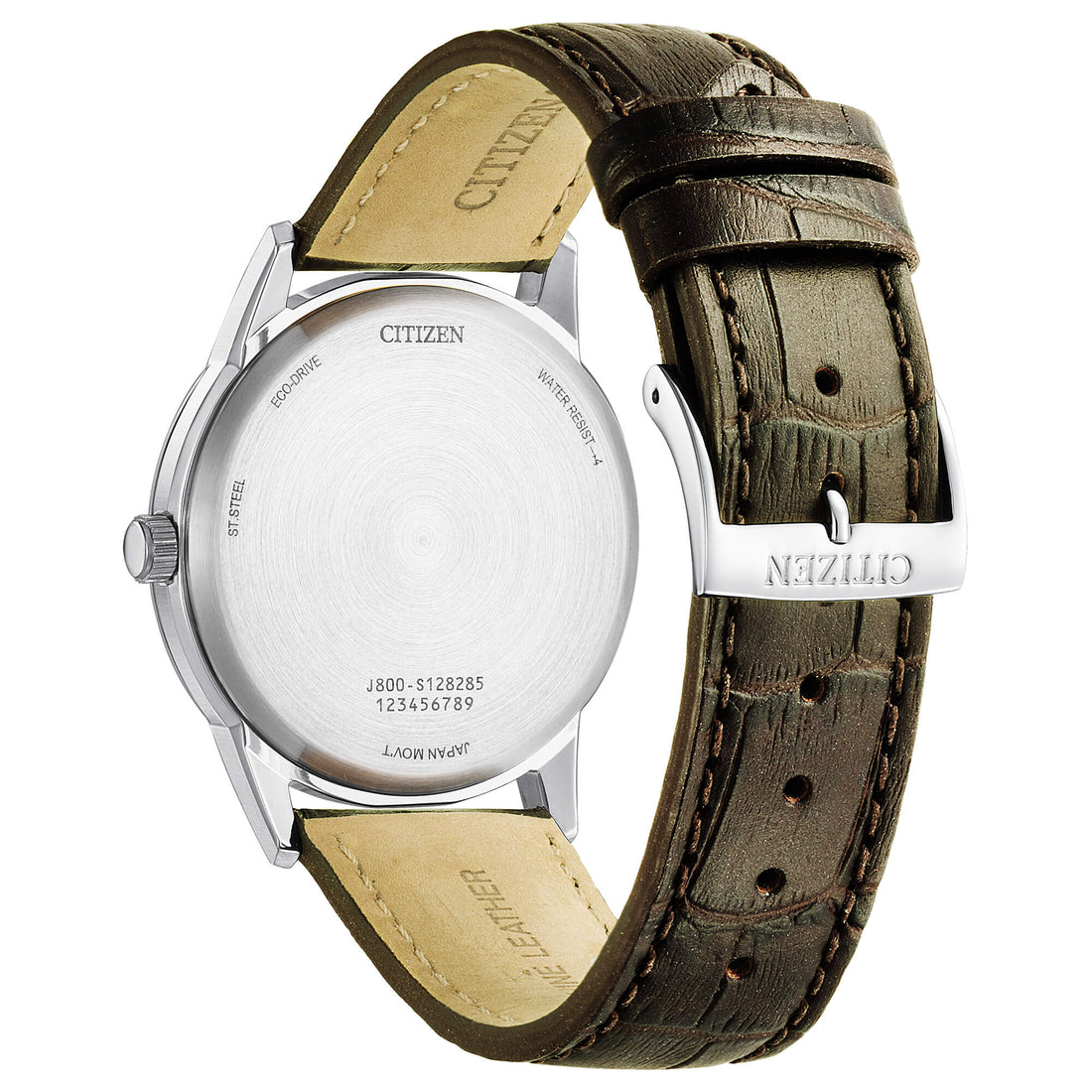 Orologio Uomo Citizen Classic Eco Drive Doppia Data Acciaio Pelle AW0100-19A